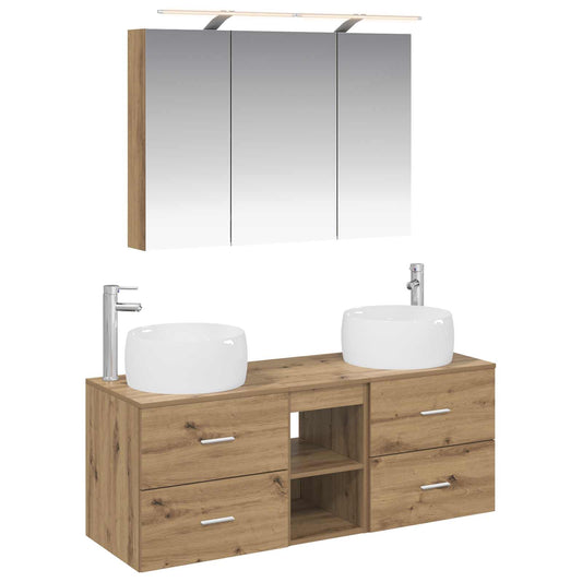 vidaXL Bathroom Furniture Set 4 pcs Artisan Oak