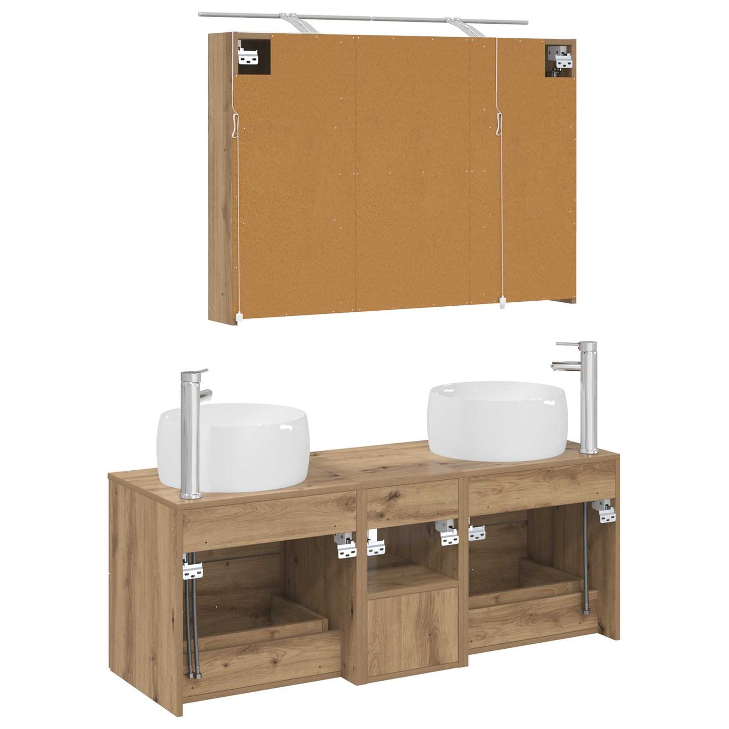 vidaXL Bathroom Furniture Set 4 pcs Artisan Oak