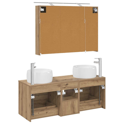 vidaXL Bathroom Furniture Set 4 pcs Artisan Oak