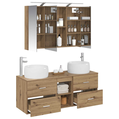 vidaXL Bathroom Furniture Set 4 pcs Artisan Oak