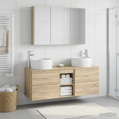 vidaXL Bathroom Furniture Set 4 pcs Sonoma Oak