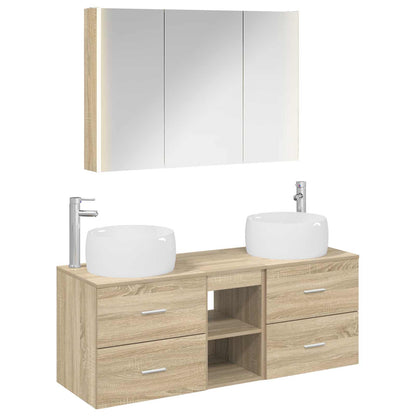 vidaXL Bathroom Furniture Set 4 pcs Sonoma Oak