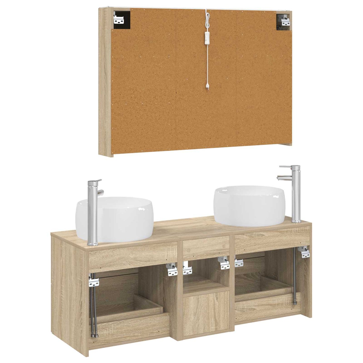 vidaXL Bathroom Furniture Set 4 pcs Sonoma Oak