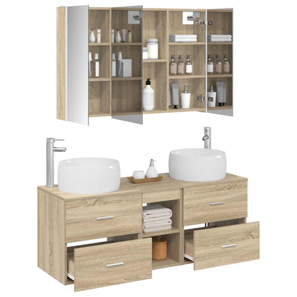 vidaXL Bathroom Furniture Set 4 pcs Sonoma Oak