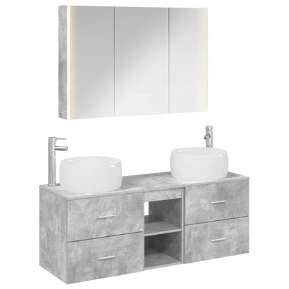 vidaXL Bathroom Furniture Set 4 pcs Concrete Grey