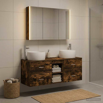 vidaXL Bathroom Furniture Set 4 pcs Smoked Oak
