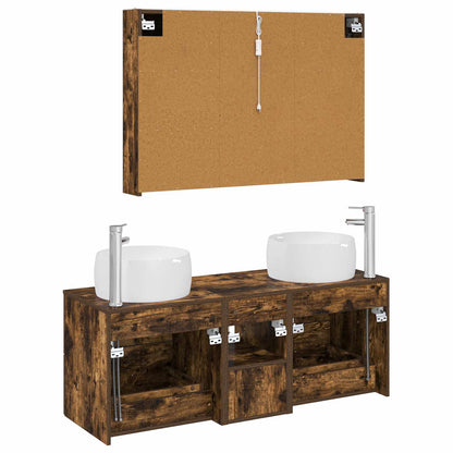 vidaXL Bathroom Furniture Set 4 pcs Smoked Oak