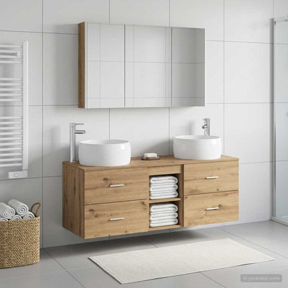 vidaXL Bathroom Furniture Set 4 pcs Artisan Oak