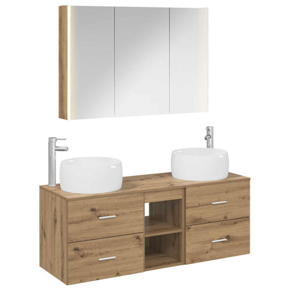 vidaXL Bathroom Furniture Set 4 pcs Artisan Oak