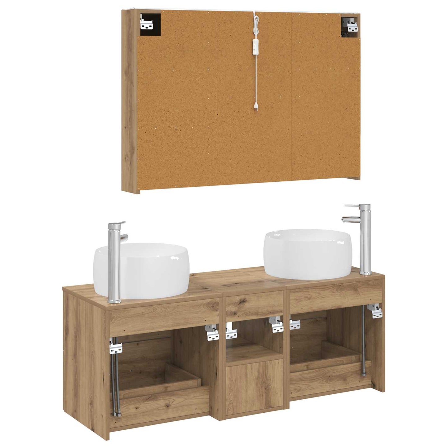 vidaXL Bathroom Furniture Set 4 pcs Artisan Oak