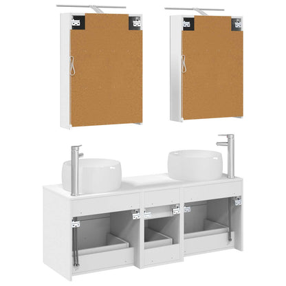 vidaXL Bathroom Furniture Set 5 pcs White Engineered Wood and Glass