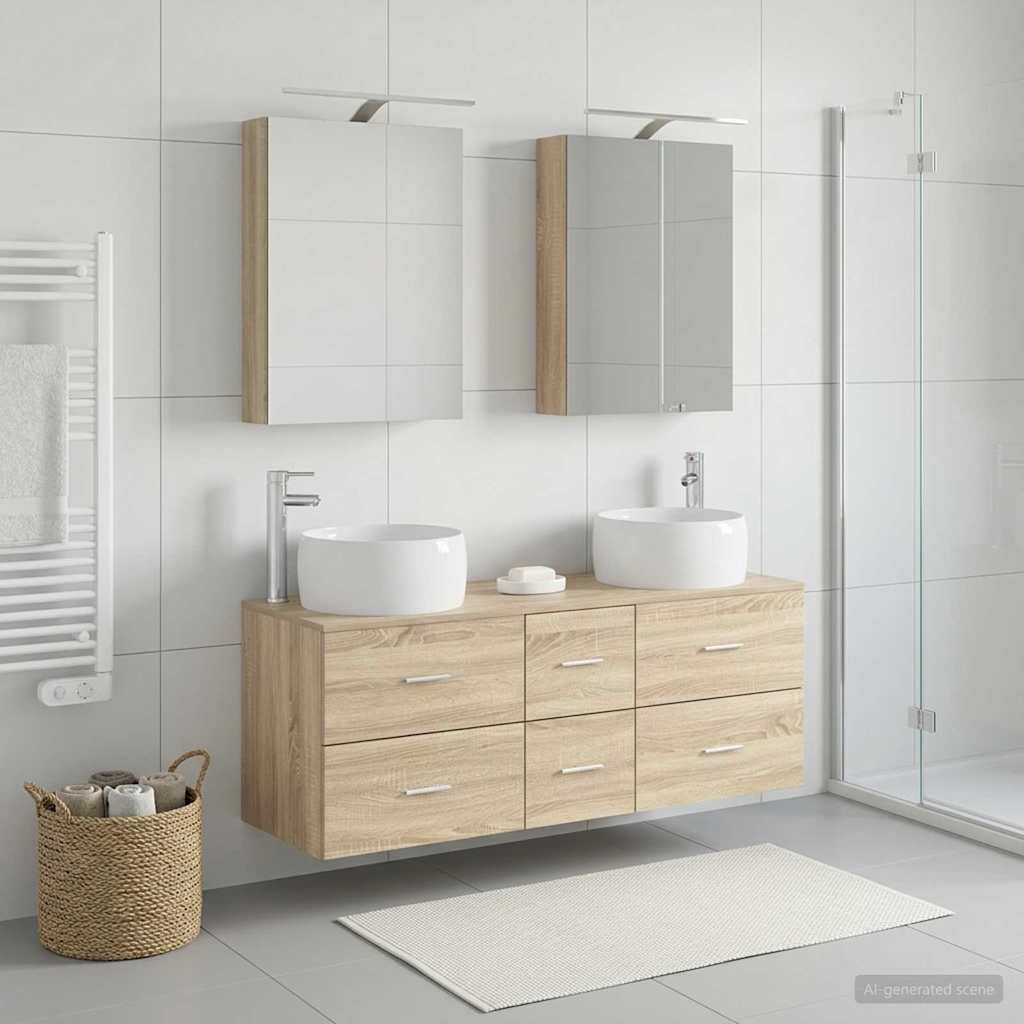 vidaXL Bathroom Furniture Set 5 pcs Sonoma Oak
