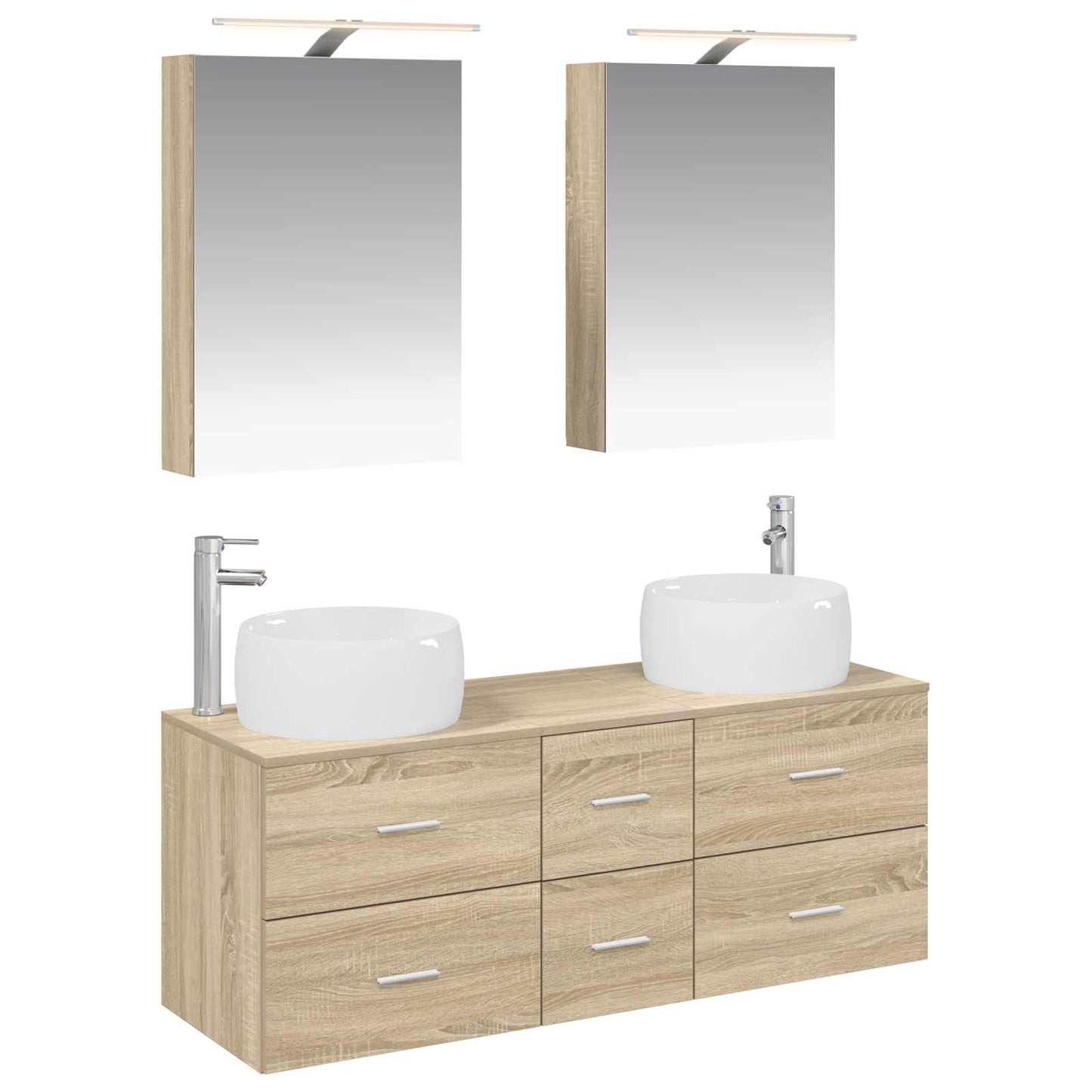 vidaXL Bathroom Furniture Set 5 pcs Sonoma Oak