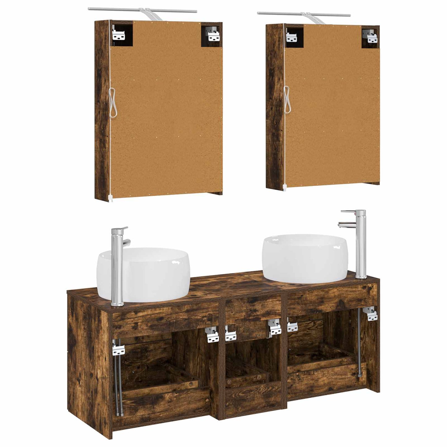 vidaXL Bathroom Furniture Set 5 pcs Smoked Oak