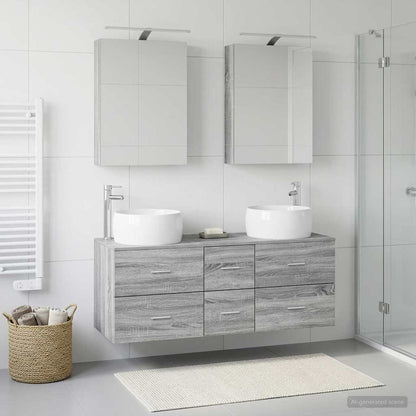 vidaXL Bathroom Furniture Set 5 pcs Grey Sonoma