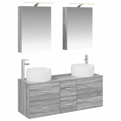 vidaXL Bathroom Furniture Set 5 pcs Grey Sonoma