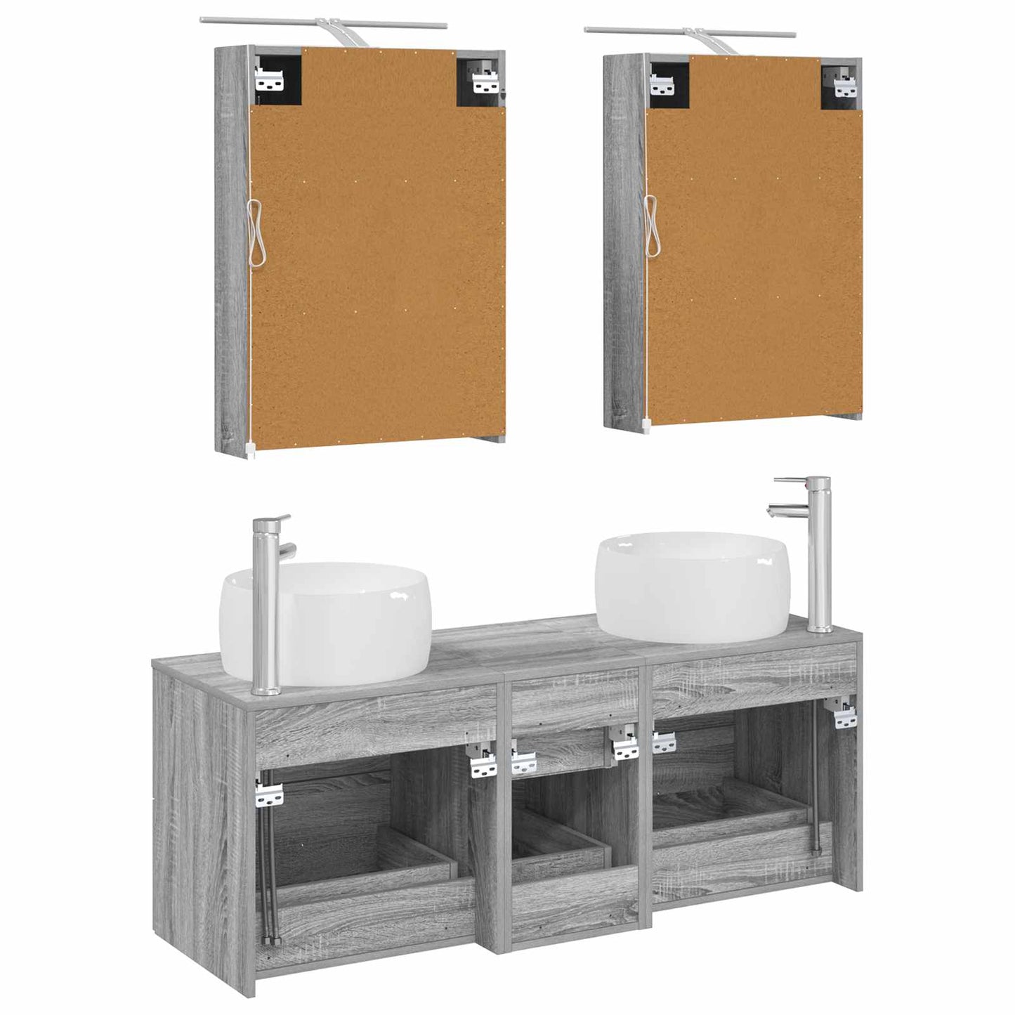 vidaXL Bathroom Furniture Set 5 pcs Grey Sonoma