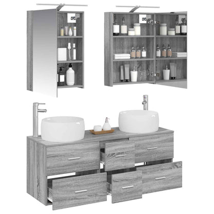vidaXL Bathroom Furniture Set 5 pcs Grey Sonoma