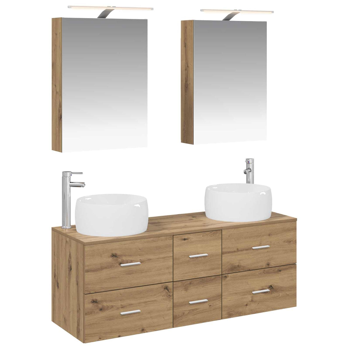 vidaXL Bathroom Furniture Set 5 pcs Artisan Oak