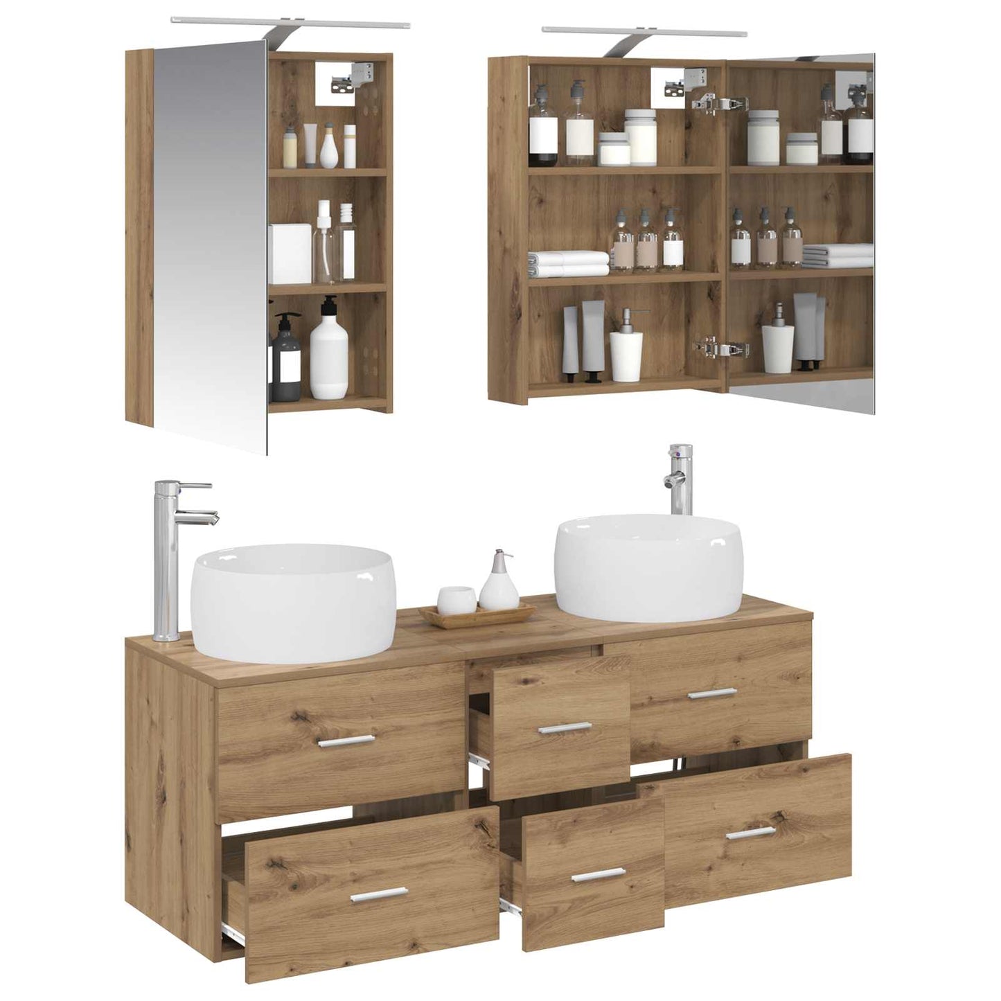 vidaXL Bathroom Furniture Set 5 pcs Artisan Oak
