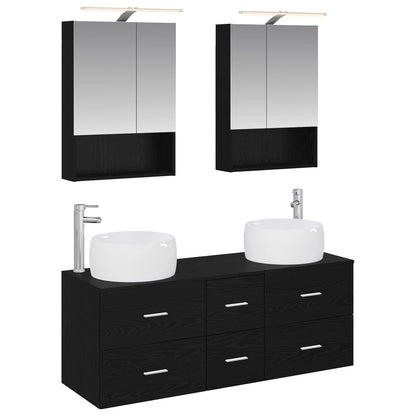 vidaXL Bathroom Furniture Set 5 pcs Black Oak