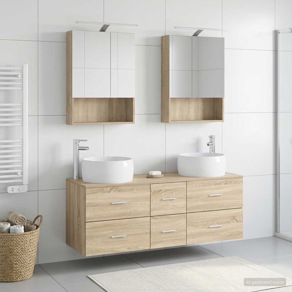 vidaXL Bathroom Furniture Set 5 pcs Sonoma Oak