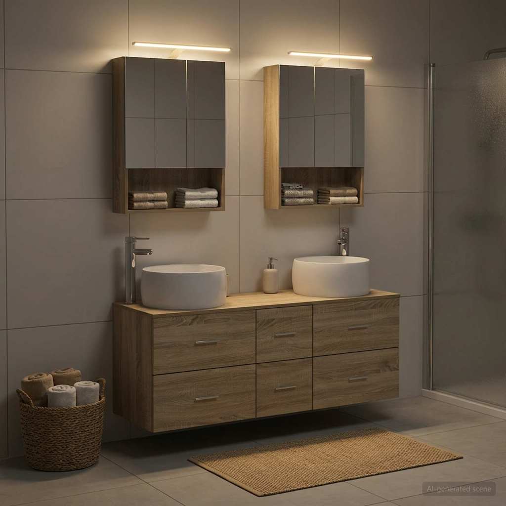 vidaXL Bathroom Furniture Set 5 pcs Sonoma Oak
