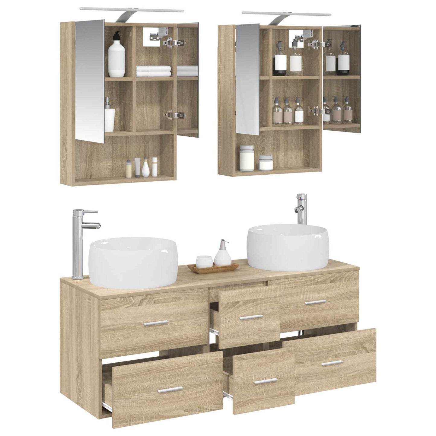 vidaXL Bathroom Furniture Set 5 pcs Sonoma Oak
