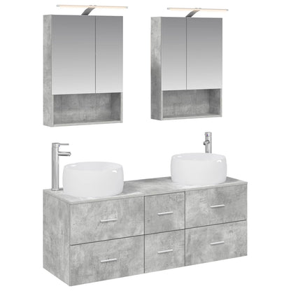 vidaXL Bathroom Furniture Set 5 pcs Concrete Grey