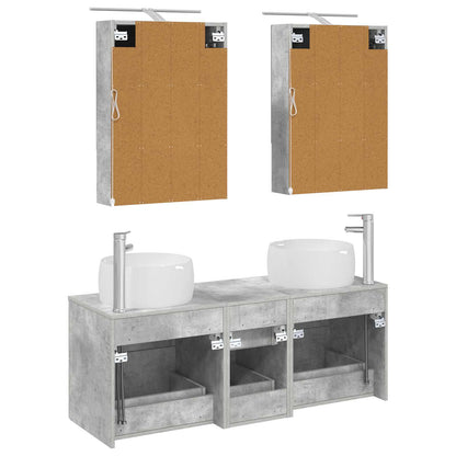 vidaXL Bathroom Furniture Set 5 pcs Concrete Grey