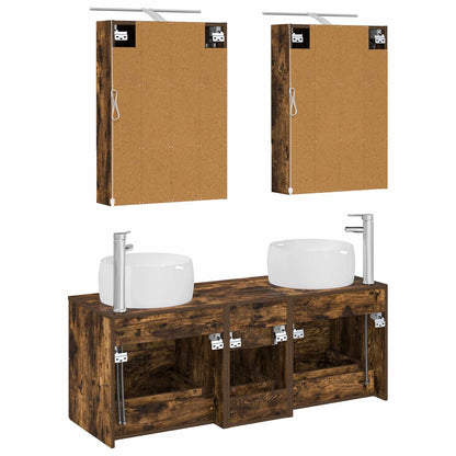 vidaXL Bathroom Furniture Set 5 pcs Smoked Oak