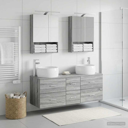 vidaXL Bathroom Furniture Set 5 pcs Grey Sonoma