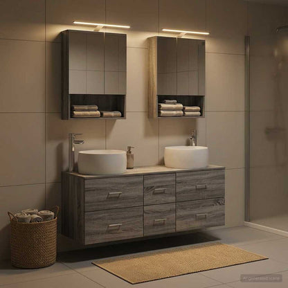 vidaXL Bathroom Furniture Set 5 pcs Grey Sonoma