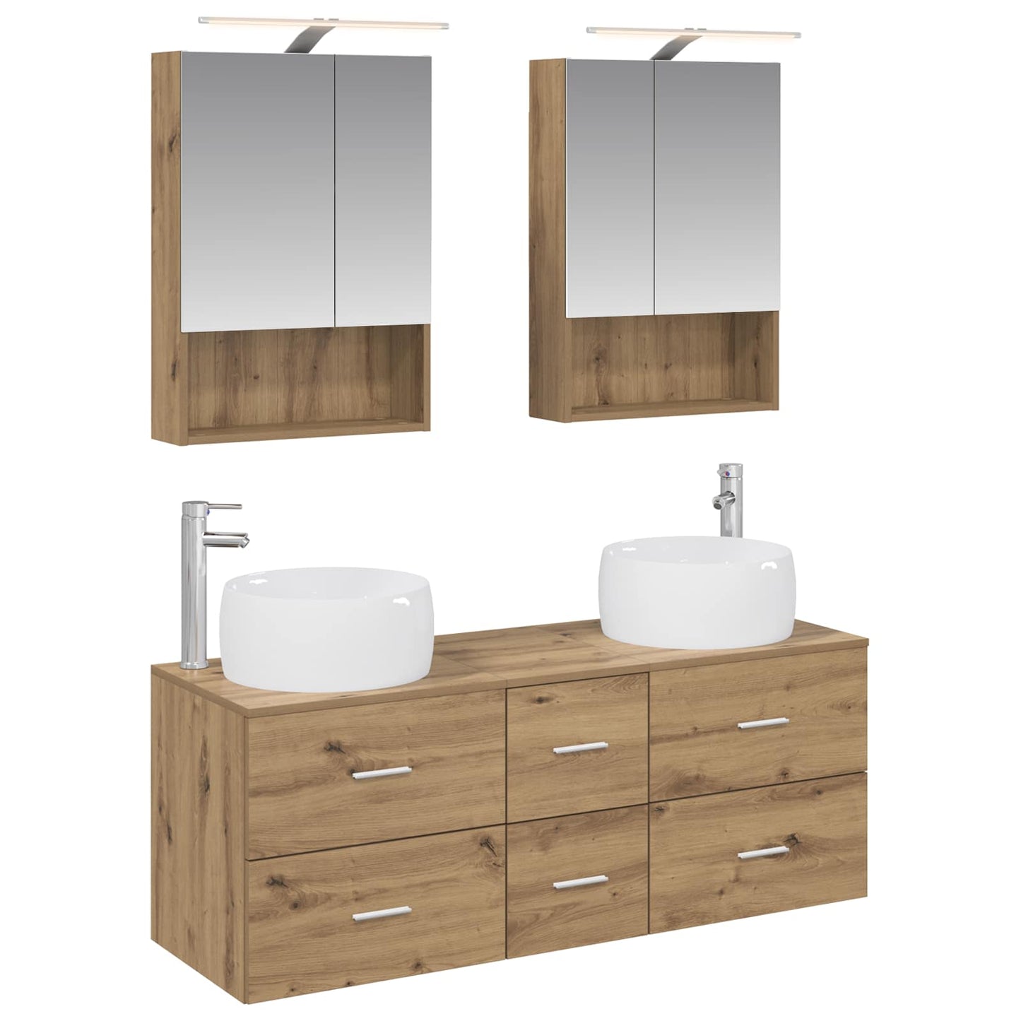 vidaXL Bathroom Furniture Set 5 pcs Artisan Oak