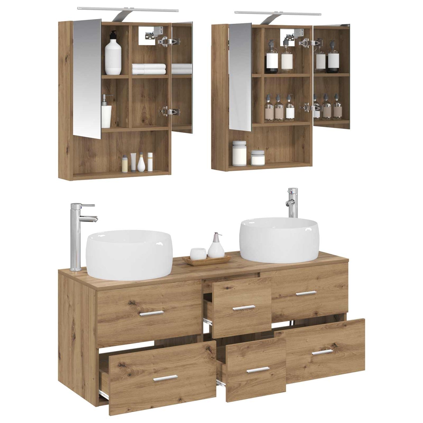 vidaXL Bathroom Furniture Set 5 pcs Artisan Oak