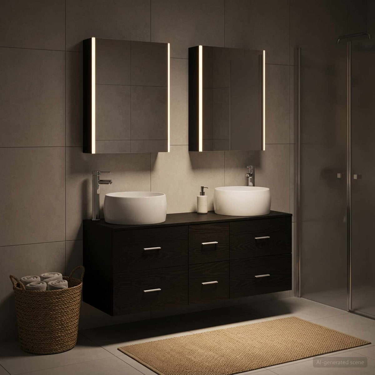 vidaXL Bathroom Furniture Set 5 pcs Black Oak