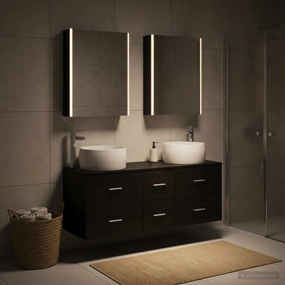 vidaXL Bathroom Furniture Set 5 pcs Black Oak