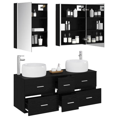 vidaXL Bathroom Furniture Set 5 pcs Black Oak