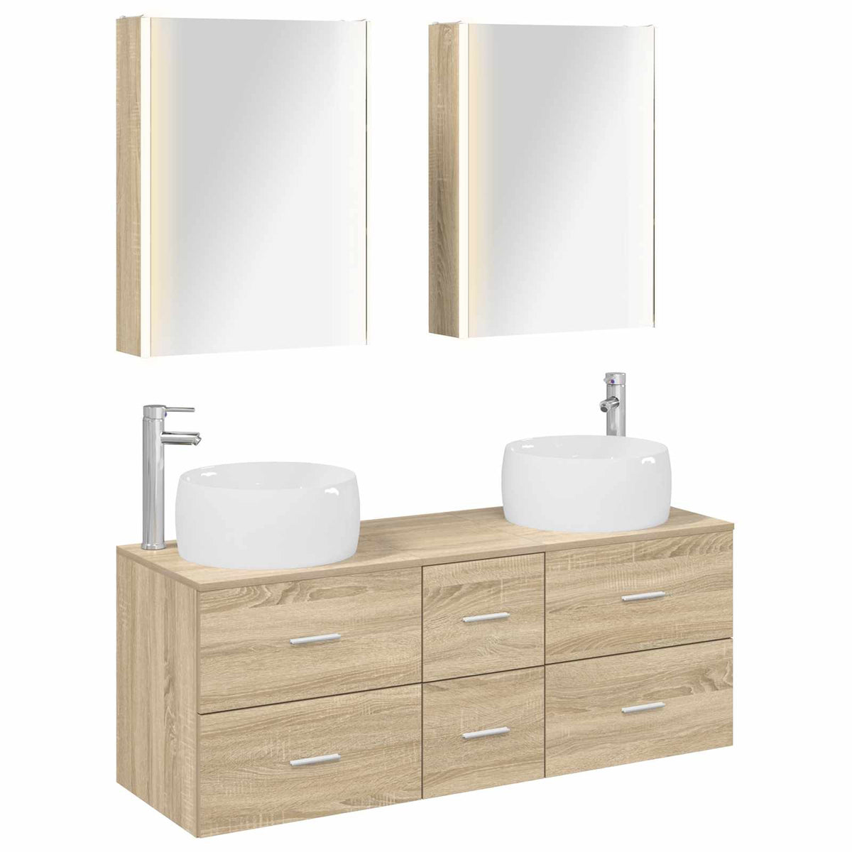 vidaXL Bathroom Furniture Set 5 pcs Sonoma Oak