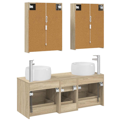vidaXL Bathroom Furniture Set 5 pcs Sonoma Oak