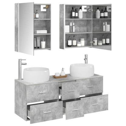 vidaXL Bathroom Furniture Set 5 pcs Concrete Grey