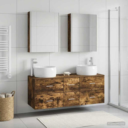 vidaXL Bathroom Furniture Set 5 pcs Smoked Oak