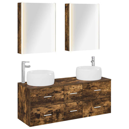 vidaXL Bathroom Furniture Set 5 pcs Smoked Oak