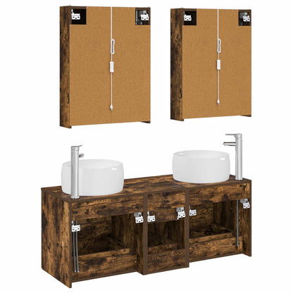 vidaXL Bathroom Furniture Set 5 pcs Smoked Oak