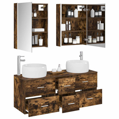 vidaXL Bathroom Furniture Set 5 pcs Smoked Oak
