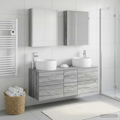 vidaXL Bathroom Furniture Set 5 pcs Grey Sonoma