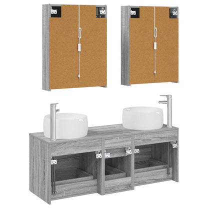 vidaXL Bathroom Furniture Set 5 pcs Grey Sonoma