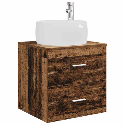 vidaXL Bathroom Furniture Set 5 pcs Old Wood Engineered Wood and Glass