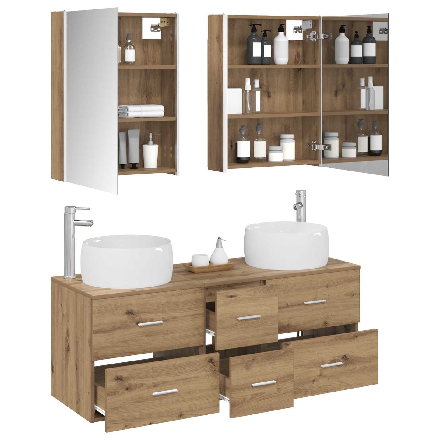 vidaXL Bathroom Furniture Set 5 pcs Artisan Oak