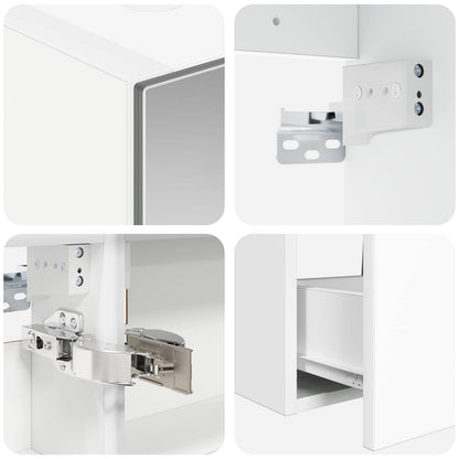 vidaXL Bathroom Furniture Set 4 pcs White Engineered Wood and Glass